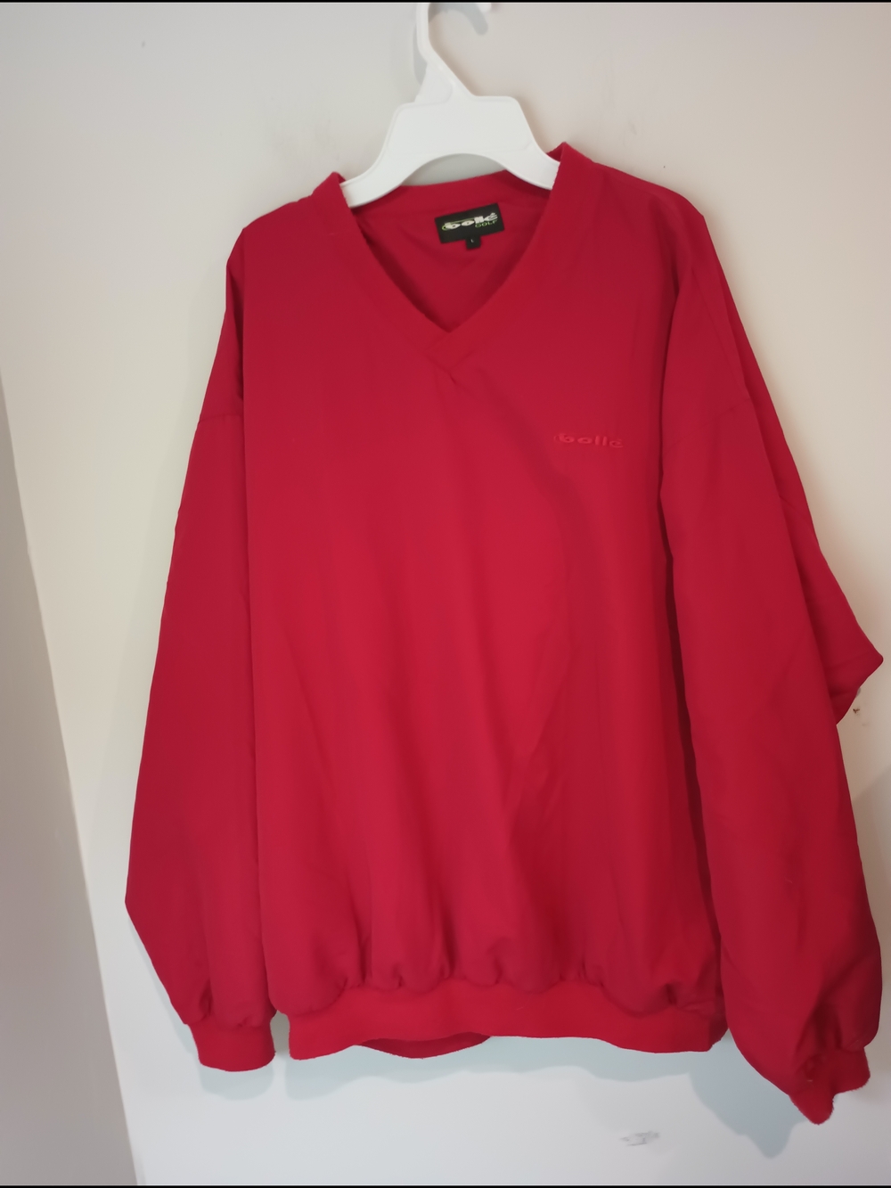Bollé Golf Red Pullover Windbreaker Unisex Adult Golfing Sweater Size Large
